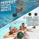 Watermelon Swimming Pool Ball, 9 Inch Pool Ball Fills with Water with Water Injector for Underwater Passing Dribbling Diving Water Pool Games for Teens Adults (Watermelon + Rainbow)
