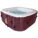 AquaSpa Portable Hot Tub 61X61X26 Inch Air Jet Spa 2-3 Person Inflatable Square Outdoor Heated Hot Tub Spa with 120 Bubble Jets
