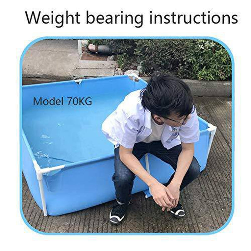 WenFei shop Mini Swimming Pool,59.05×15.74 inches Metal Frame Pool Rectangle Frame Above Ground Pool Pond Metal Frame Structure Pool