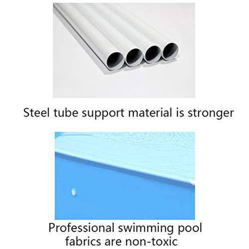 WenFei shop Mini Swimming Pool,59.05×15.74 inches Metal Frame Pool Rec