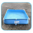 WenFei shop Mini Swimming Pool,59.05×15.74 inches Metal Frame Pool Rectangle Frame Above Ground Pool Pond Metal Frame Structure Pool