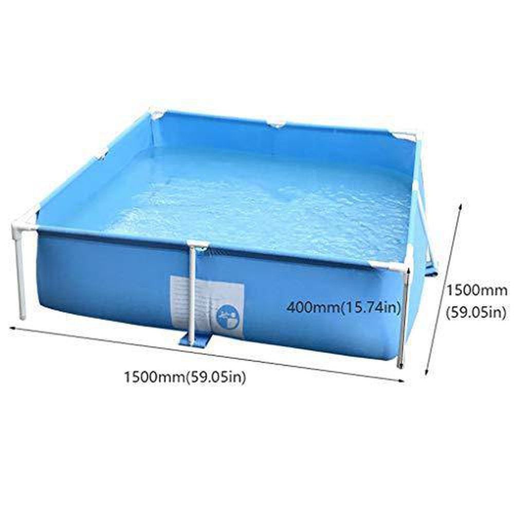 WenFei shop Mini Swimming Pool,59.05×15.74 inches Metal Frame Pool Rec