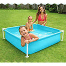 WenFei shop Swimming Pool Above Ground Pool,3-Layer PVC Environmental Protection and Safety Freeze Sun and Crack Metal Frame Rectangular Pool,48.03 11.81 inches