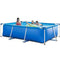 WEPL Rectangular Frame Swimming Pool Metal Frame Steel Tube Pool Above Ground Pool Pond Family Swimming Pool Above Ground Summer Play Pool Leisure 220X150X60cm