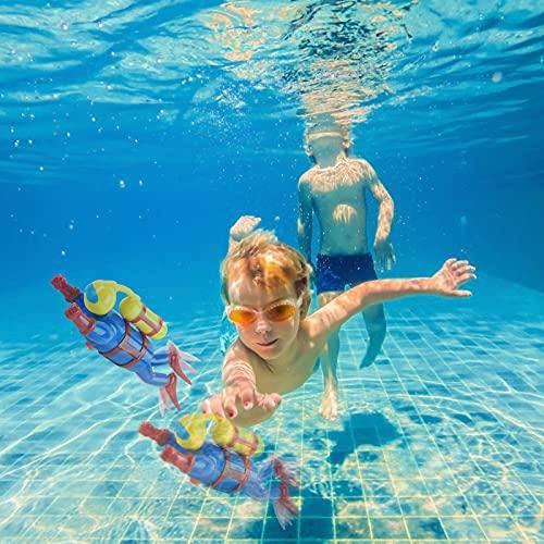 Wind Up Diver Diving Toys - BPA, Phthalate Free Blue Diver with Spinning Rear Propeller Made from Recycled Materials. Safe Toys for Toddlers (A)