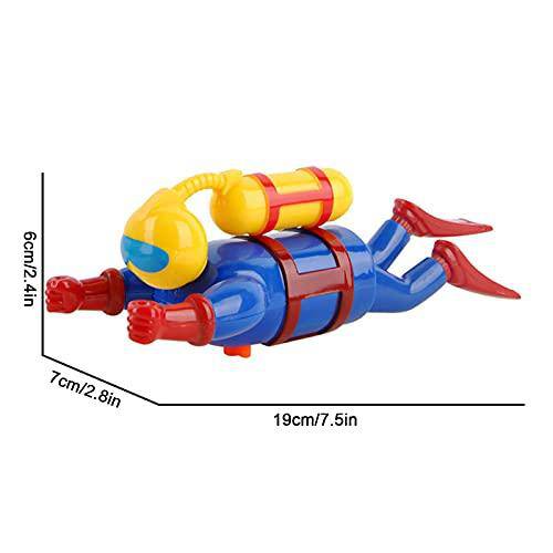 Wind Up Diver Diving Toys - BPA, Phthalate Free Blue Diver with Spinning Rear Propeller Made from Recycled Materials. Safe Toys for Toddlers (A)