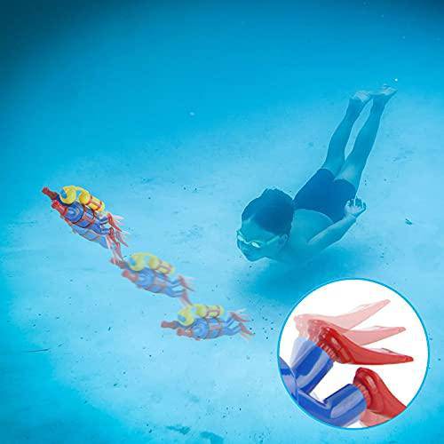 Wind Up Diver Diving Toys - BPA, Phthalate Free Blue Diver with Spinning Rear Propeller Made from Recycled Materials. Safe Toys for Toddlers (A)