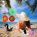 Winerming Inflatable Drink Holder 15 Packs of Inflatable Buoys, 15 Inflatable Coasters of Different Shapes, for Pool Parties, Suitable for Summer Pool Parties (15 Pieces + Inflator)