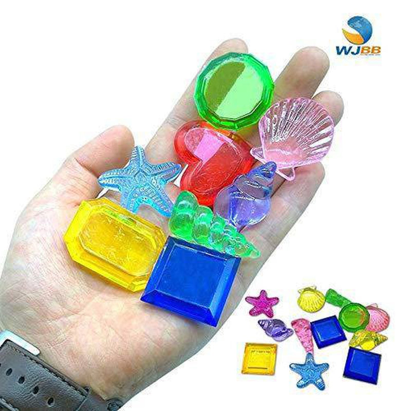 WJBB Sinking Dive Gems Colorful Acrylic Gemstones Acrylic Shells Pool