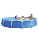 WLLP Blue INTEX 10 Feet x 30 Inches Round Frame Above Ground Swimming Pool Set Pond Family Swimming Pool Filter Pump Metal Frame Structure Pool