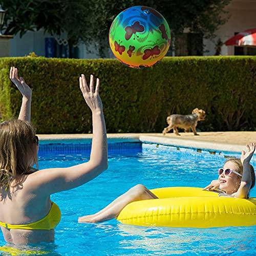 Womail Swimming Pool Ball Games, 9 Inch Inflatable Pool Toys Ball with Hose Adapter for Under Water Passing, Dribbling, Diving and Pool Games for Teens, Adults, Ball Fills with Water (A)
