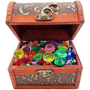 Wooden Pirate Treasure Chest with 45 Colored “Jewels” (Plastic Gems);for Kids Pirate Theme Party Acrylic Diamond Gems Jewels Childrens Crystal Acrylic Gemstones