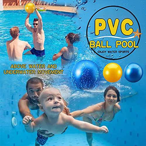 Xenomose Inflatable Pool Balls, PVC Fills with Water Swimming Pool Toys Ball Underwater Game Pool Ball for Teens Adults Swimming Pool Water Passing Dribbling Diving Pool Games (Yellow)