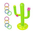 Xeroy Storagc Inflatable Cactus Ring Toss Game Set Inflatable Toss Game Pool Toys Floating Swimming Rings for Fiesta Party Pool Game - Outdoor Game for Kids Adults Summer