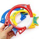 Xiaoyaoyou 3 Pack Children＇s Swimming Pool Playing Toys, Plastic Diving Training Ring Toys for Family Colorful Easy to Find and Grab20x14cm in Style