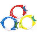 Xiaoyaoyou 3 Pack Children＇s Swimming Pool Playing Toys, Plastic Diving Training Ring Toys for Family Colorful Easy to Find and Grab20x14cm in Style