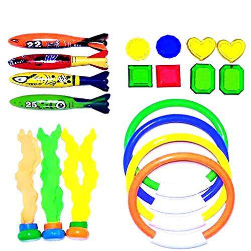 Xinantime Underwater Swimming Diving Pool Toy Rings Diving Sticks and