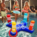 XIYI Inflatable Ring Toss Pool Game Toys Floating Swimming Pool Ring with 4 Pcs Rings for Water Pool Game Kid Family Pool Toys & Water Fun Beach Floats Outdoor Play Party Favors
