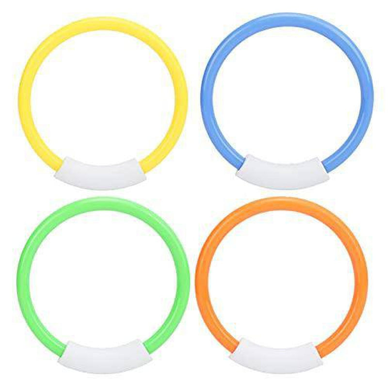 XQAQX Dive Rings,Swimming Pool Toy Rings,4pcs Pool Dive Rings Underwater Swimming Pool Toy Rings Underwater Fun Toys for Kids