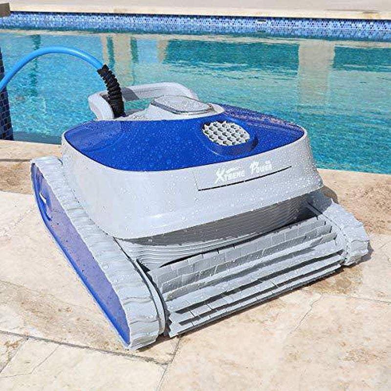 XtremepowerUS Robotic Pool Cleaner Dual Scrubbing Brushes Efficient Cleaning with Control Box Extra-Large Dual Filter Basket
