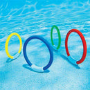 XUEMEI 4pcs Swimming Pool Diving Circle Plastic Portable Swimming Diving Ring for Children Parent-Child Gift Children's Summer Toys (Color : Multicolor)