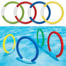 XUEMEI 4pcs Swimming Pool Diving Circle Plastic Portable Swimming Diving Ring for Children Parent-Child Gift Children's Summer Toys (Color : Multicolor)