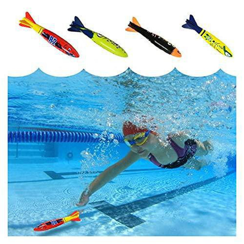 XuetongXT Dependability 4pcs Diving Throwing Toys Pool Diving Game Summer Child Underwater Diving Stick Play Water Toy Securitily