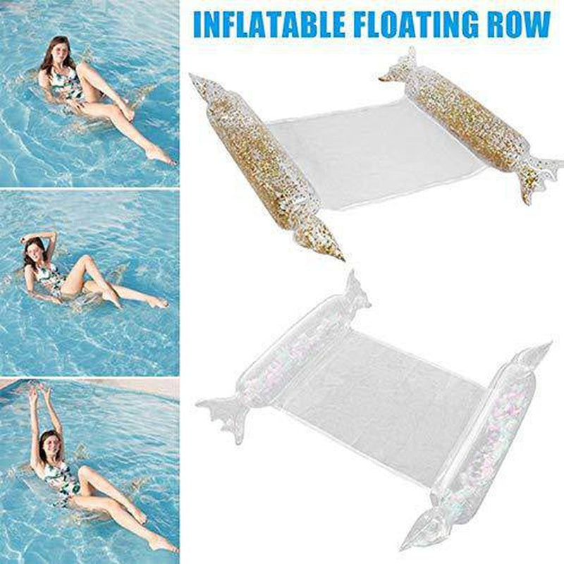 XWU Inflatable Pool Float, Multi-Purpose Pool Hammock Pool Chair, Portable Water Hammock, Water Floating Bed Swimming Floating Mat for Pool Beach Outdoor
