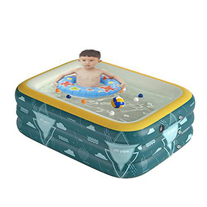 YAHAO Above Ground Pools Rectangular，Inflatable Pool Home Thickened Foldable Outdoor Super Pool (with Wi-Pump + Spree),428cm