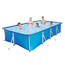YAHAO Pools Above Ground 4 Feet Deep，Blue Rectangular Frame Pond Children's Water Park Large Indoor Outdoor Multi-Person Pool,300x201x66cm