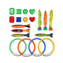 yangmeng 19 Pieces of Diving Game Toy Set Ring Treasure Diving Treasure Hunt Underwater Swimming Pool Children's Gift Summer Torpedo Rocket Throwing Fish ( Color : 19pcs )