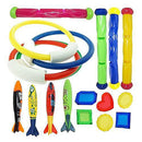 yangmeng 19 Pieces of Diving Game Toy Set Ring Treasure Diving Treasure Hunt Underwater Swimming Pool Children's Gift Summer Torpedo Rocket Throwing Fish ( Color : 22pcs )