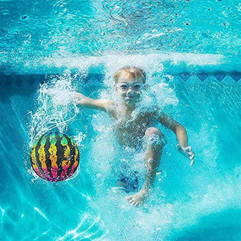 yanhuigang Watermelon Ball,Swimming Pool Ball, Pool Ball for Under Water Passing, Dribbling, Diving and Pool Games for Teens, Kids, or Adults,9 in. Ball Fills with Water(Green /Gradient