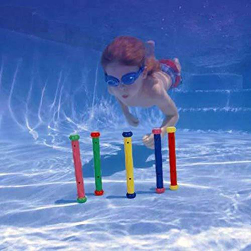 Yeaphy 5Pcs Underwater Swimming Pool Diving Sticks Toys Swimming Pool Water Toys Summer Game Diving Rods for Kids Gift