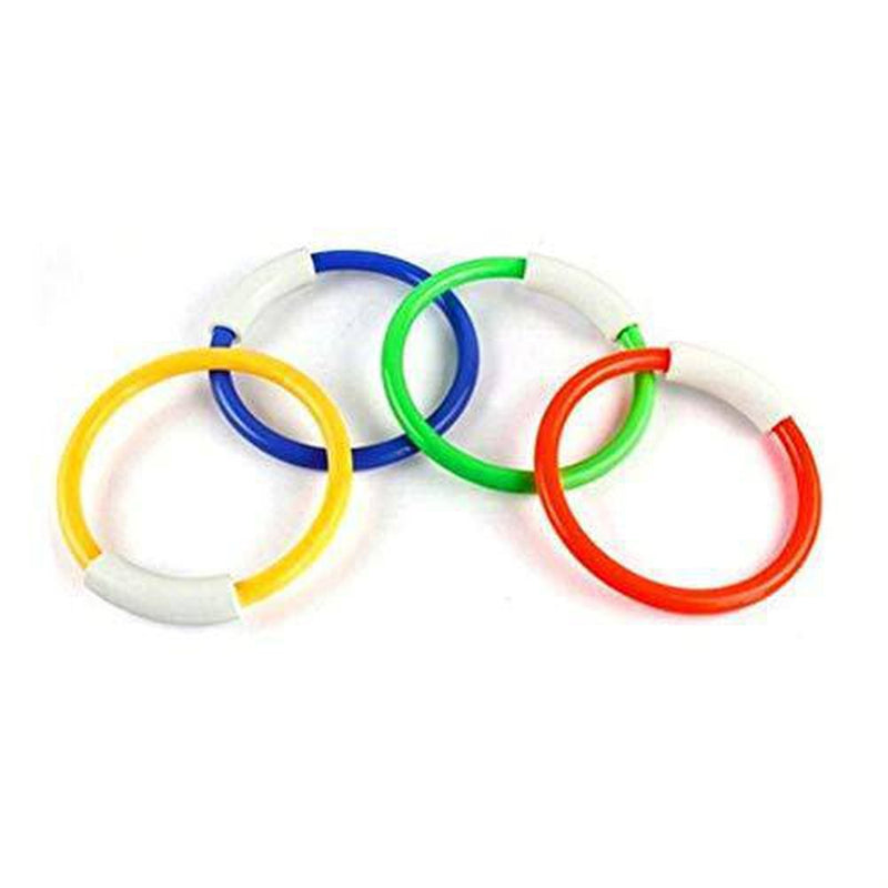 Yeaphy Classic Diving Rings, 4-Pack Diving Toys, Swimming Pool Toys for Children, Diving & Retrieval, EZ-Grab with a Large Diameter