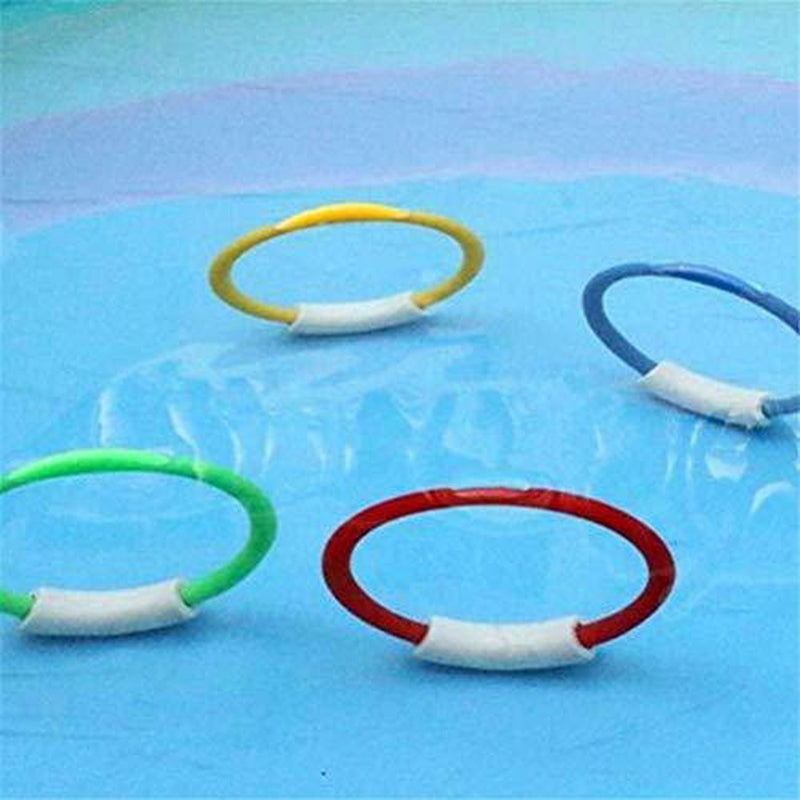 Yeaphy Classic Diving Rings, 4-Pack Diving Toys, Swimming Pool Toys for Children, Diving & Retrieval, EZ-Grab with a Large Diameter