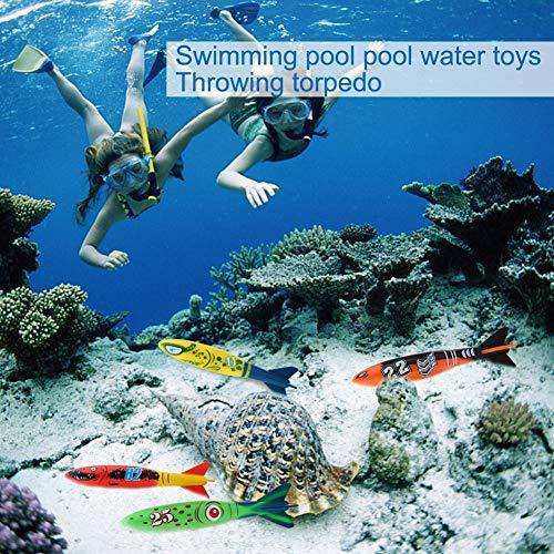 Yencoly Pool Diving Toys,4pcs Swimming Pool Toys Mine Shape Diving Toys Underwater Fun for Swimming Training Sinking Torpedo Swim Toys