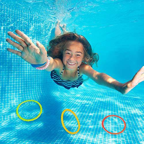 YHmall 6 Pack Pool Diving Toys Water Swimming Pool Diving Rings Toys for Family Colorful Easy to Find and Grab