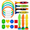 YHmall Diving Pool Toys Set, 19 Pcs Diving Toys for Pool for Kids Pool Toys with Diving Rings Torpedo Seaweeds Gems,Underwater Swimming Gift Set