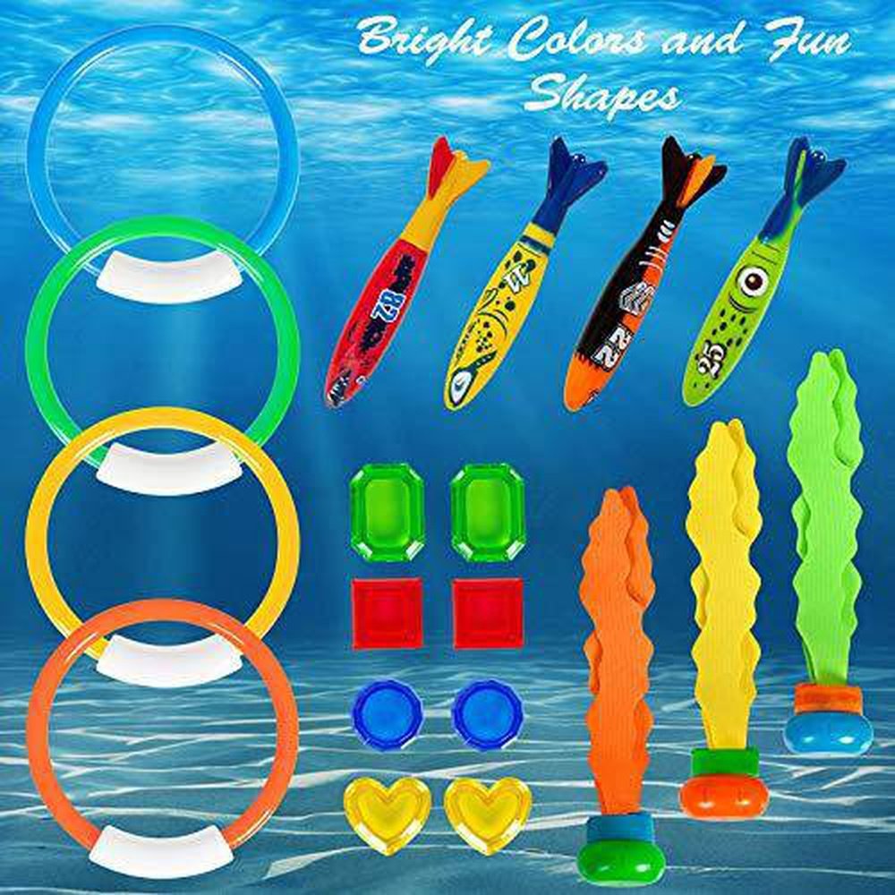 Pool Toy Set YHmall Diving Pool Toys Set, 19 Pcs Diving Toys for Pool for Kids Pool