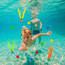 YHmall Diving Pool Toys Set, 19 Pcs Diving Toys for Pool for Kids Pool Toys with Diving Rings Torpedo Seaweeds Gems,Underwater Swimming Gift Set