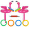 YHmall Inflatable Flamingo Ring Toss Game, Inflatable Pool Toys for Pool Beach Party, 2 Inflatable Flamingos and 8 Floating Rings for Party Games
