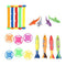 Yiju 19Pcs Plastic Diving Sticks & Rings Set Swim Toy Kids Summer Water Game Gift