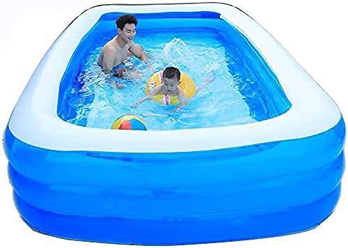 Yikefan Pools Soaking tub Paddling Pool Children Parent Inflatable Pool,3 Ring Portable Swimming Pool,Summer Water Party Paddling Pools,Kiddie Pools for Garden Backyard A 59x41x27inch