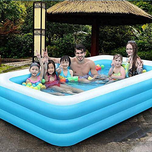 Yikefan Pools Soaking tub Paddling Pool Home Inflatable Swimming Pool,Children Adult Above Ground Paddling Pools,Portable Summer Inflatable Pool,Swimming Pool for Garden Blue 83x55x26inch