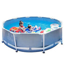 YOT Round Swimming Pool Family Full-Sized Outdoor Metal Frame Above Ground Swimming Pools Easy Assembly Suitable for Adults Children Patio Lawn Garden (Size : 11.82.4ft)