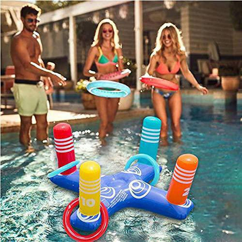 YouthRM Inflatable Cross Ring Toss Swimming Pool Game Fun Toys Summer Water Beach Party Props Plaything Air Mattress,