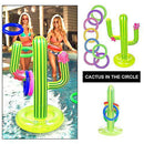 yuangower Inflatable Cactus Ring Toss Game,Cactus Swimming Pool Ring Toss Games Water Base Floating Swimming Pool Game for Kids Adults,Summer Pool Beach Party Supplies