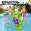 yuangower Inflatable Cactus Ring Toss Game,Cactus Swimming Pool Ring Toss Games Water Base Floating Swimming Pool Game for Kids Adults,Summer Pool Beach Party Supplies