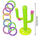yuangower Inflatable Cactus Ring Toss Game,Cactus Swimming Pool Ring Toss Games Water Base Floating Swimming Pool Game for Kids Adults,Summer Pool Beach Party Supplies